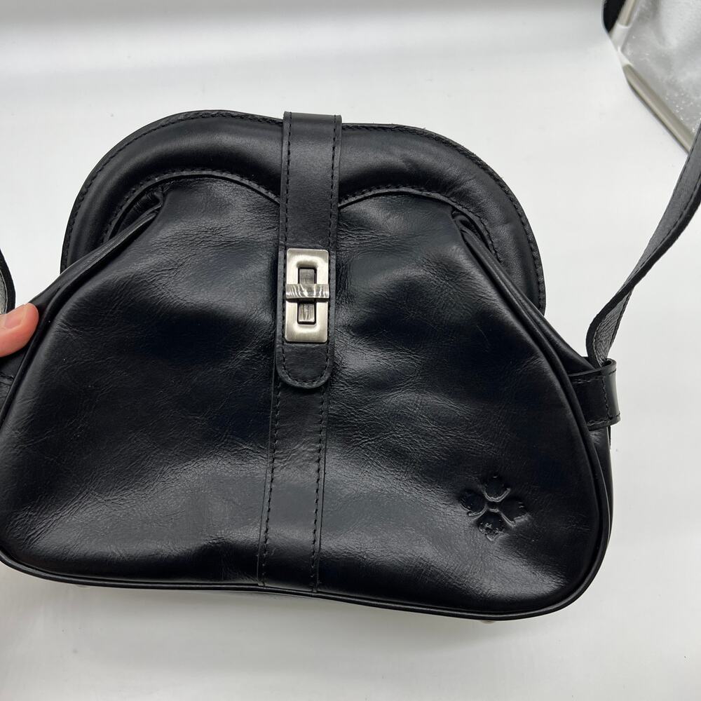 Patricia Nash Florentina Frame Leather Crossbody Bags Black Distressed